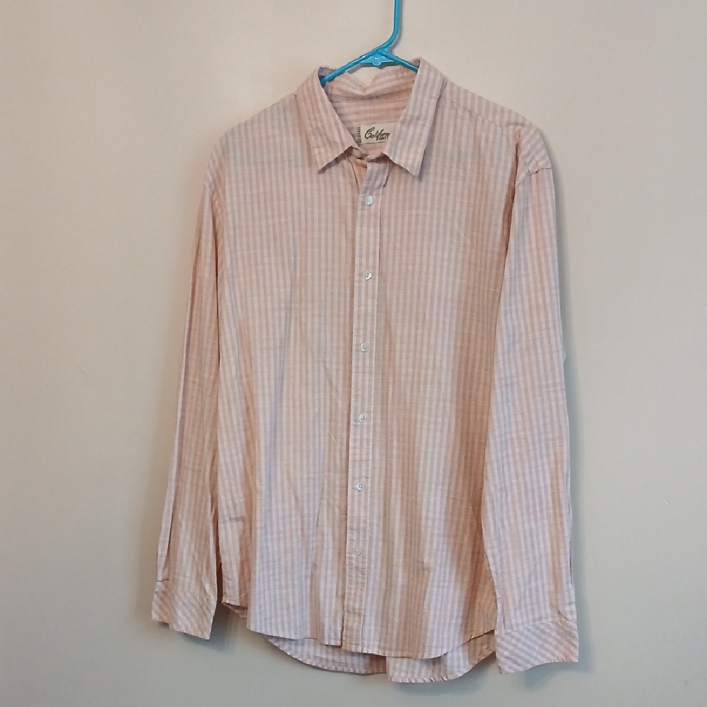 Men's Beige Checkered Button-Down Shirt